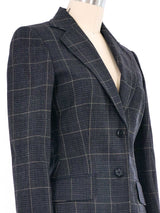 Dolce And Gabbana Charcoal Plaid Blazer Jacket arcadeshops.com