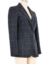 Dolce And Gabbana Charcoal Plaid Blazer Jacket arcadeshops.com