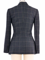 Dolce And Gabbana Charcoal Plaid Blazer Jacket arcadeshops.com