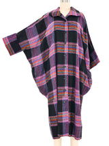 Plaid Cotton Cocoon Dress Dress arcadeshops.com