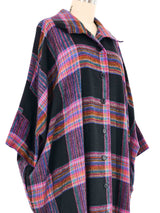 Plaid Cotton Cocoon Dress Dress arcadeshops.com