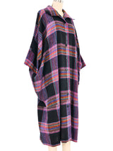 Plaid Cotton Cocoon Dress Dress arcadeshops.com