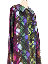1960s Brushstroke Plaid Nylon Swing Coat Jacket arcadeshops.com
