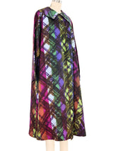 1960s Brushstroke Plaid Nylon Swing Coat Jacket arcadeshops.com