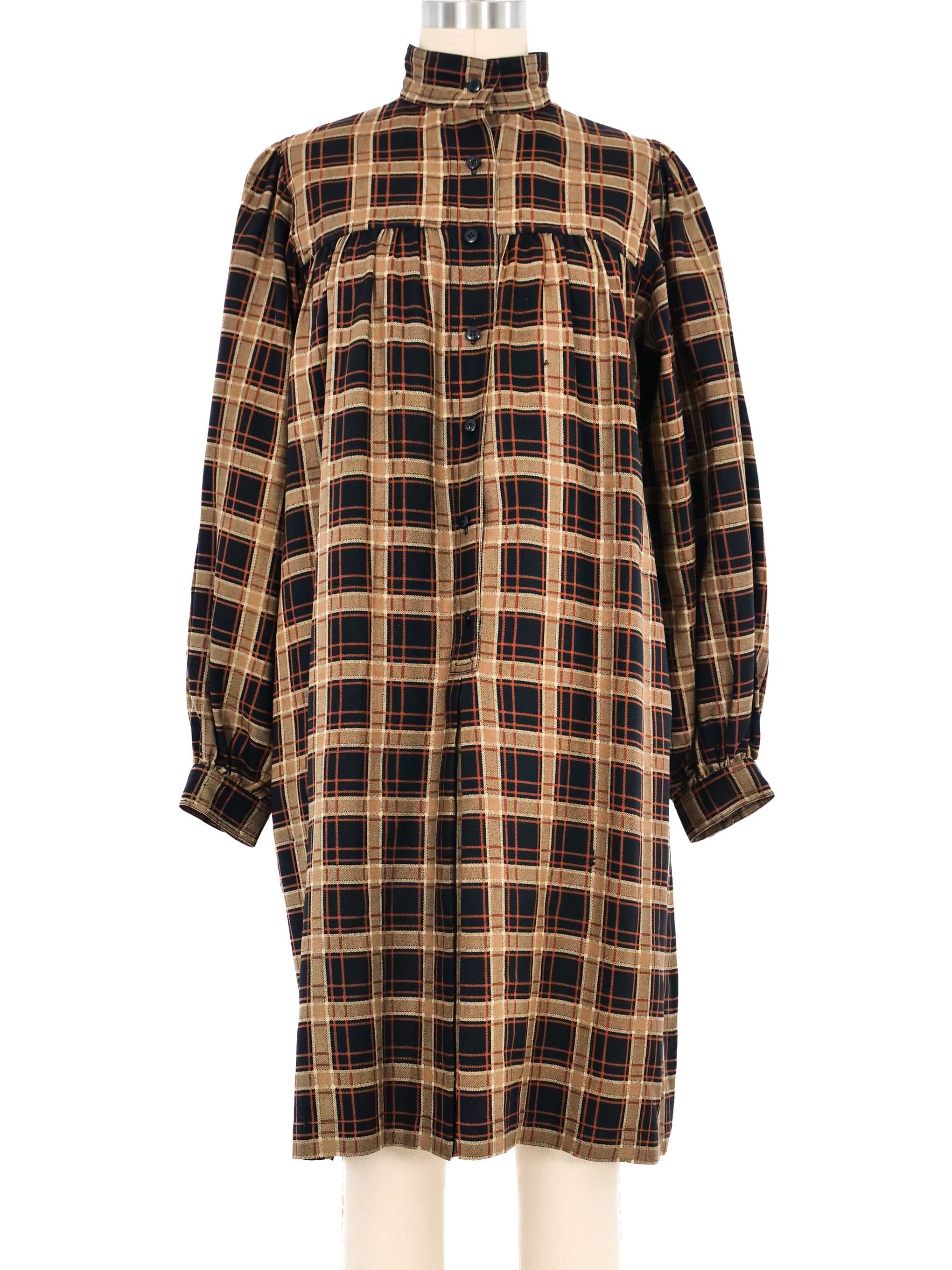 Yves Saint Laurent Plaid Smock Dress Yves Saint Laurent Plaid Smock Dress