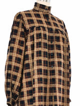 Yves Saint Laurent Plaid Smock Dress Dress arcadeshops.com