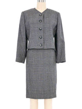 Valentino Gray Glen Plaid Skirt Suit Suit arcadeshops.com