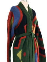 Geometric Knit Maxi Cardigan Jacket arcadeshops.com