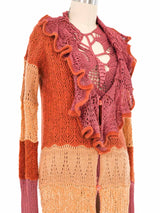 Christian Lacroix Striped Mixed Knit Top And Duster Ensemble Jacket arcadeshops.com