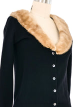 Blumarine Mink Fur Collar Cardigan Jacket arcadeshops.com