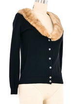 Blumarine Mink Fur Collar Cardigan Jacket arcadeshops.com