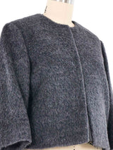 Brunello Cucinelli Gray Cropped Wool Cardigan Jacket arcadeshops.com