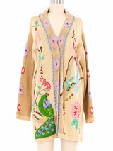 1990s Embroidered Peacock Cardigan Jacket arcadeshops.com