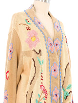 1990s Embroidered Peacock Cardigan Jacket arcadeshops.com