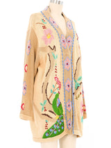 1990s Embroidered Peacock Cardigan Jacket arcadeshops.com