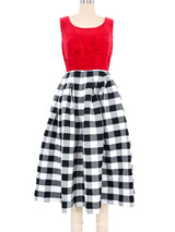 2021 Comme des Garcons Velvet Bustier Buffalo Check Gown Dress arcadeshops.com