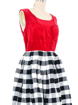 2021 Comme des Garcons Velvet Bustier Buffalo Check Gown Dress arcadeshops.com