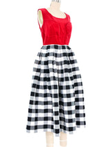 2021 Comme des Garcons Velvet Bustier Buffalo Check Gown Dress arcadeshops.com