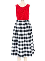 2021 Comme des Garcons Velvet Bustier Buffalo Check Gown Dress arcadeshops.com