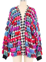 Paul Sweet Muslin Mink Gingham Cardigan Jacket arcadeshops.com
