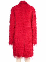 Romeo Gigli Magenta Fringed Yarn Coat Jacket arcadeshops.com