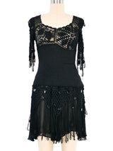 Christian Lacroix Fringed Knit And Crochet Ensemble Suit arcadeshops.com