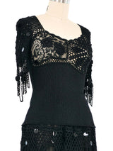 Christian Lacroix Fringed Knit And Crochet Ensemble Suit arcadeshops.com