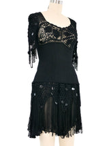 Christian Lacroix Fringed Knit And Crochet Ensemble Suit arcadeshops.com