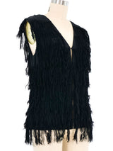 Alexander McQueen Gauze Fringe Vest Jacket arcadeshops.com