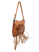 Valentino Leather Floral Fringed Shoulder Bag Accessory arcadeshops.com