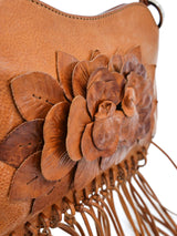 Valentino Leather Floral Fringed Shoulder Bag Accessory arcadeshops.com