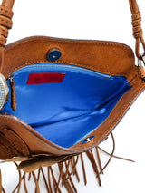 Valentino Leather Floral Fringed Shoulder Bag Accessory arcadeshops.com