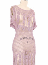 Lavender Crochet Midi Dress Dress arcadeshops.com