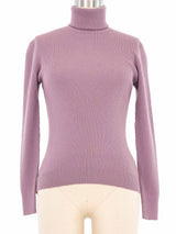 Yves Saint Laurent Dusty Purple Turtleneck Sweater Top arcadeshops.com