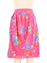 Ungaro Pink Chiffon Floral Wrap Top Ensemble Suit arcadeshops.com