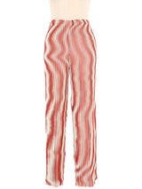 Issey Miyake Burnt Orange Moire Pleated Pants Bottom arcadeshops.com