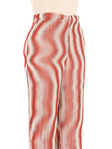 Issey Miyake Burnt Orange Moire Pleated Pants Bottom arcadeshops.com