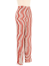 Issey Miyake Burnt Orange Moire Pleated Pants Bottom arcadeshops.com