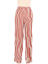 Issey Miyake Burnt Orange Moire Pleated Pants Bottom arcadeshops.com