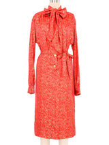 1990s Celine Red Lurex Brocade Dress Dress arcadeshops.com