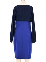 1997 Gianni Versace Navy Colorblock Cocktail Dress Dress arcadeshops.com