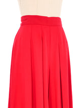 Red Pleated Culottes Bottom arcadeshops.com