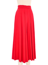 Red Pleated Culottes Bottom arcadeshops.com