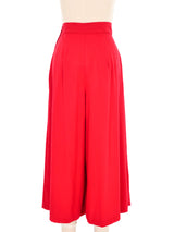 Red Pleated Culottes Bottom arcadeshops.com