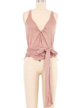 Gucci Mauve Silk Wrap Top Top arcadeshops.com