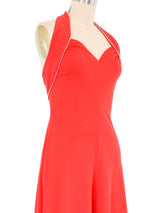 1970s Red Jersey Halter Jumpsuit Jumpsuit arcadeshops.com