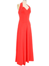 1970s Red Jersey Halter Jumpsuit Jumpsuit arcadeshops.com