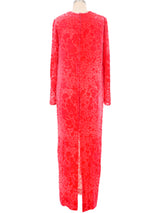 1960s Galanos Pink Crushed Velvet Burnout Dress Dress arcadeshops.com