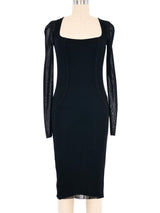 Fuzzi Mesh Black Long Sleeve Dress Dress arcadeshops.com