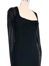 Fuzzi Mesh Black Long Sleeve Dress Dress arcadeshops.com